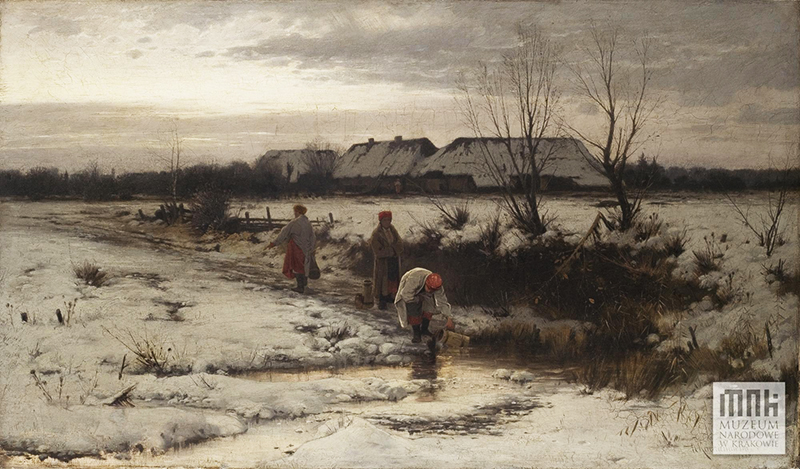 《冬季景色》（分段），羅曼·科哈諾夫斯基畫，1886年，圖片由克拉科夫國家博物館提供